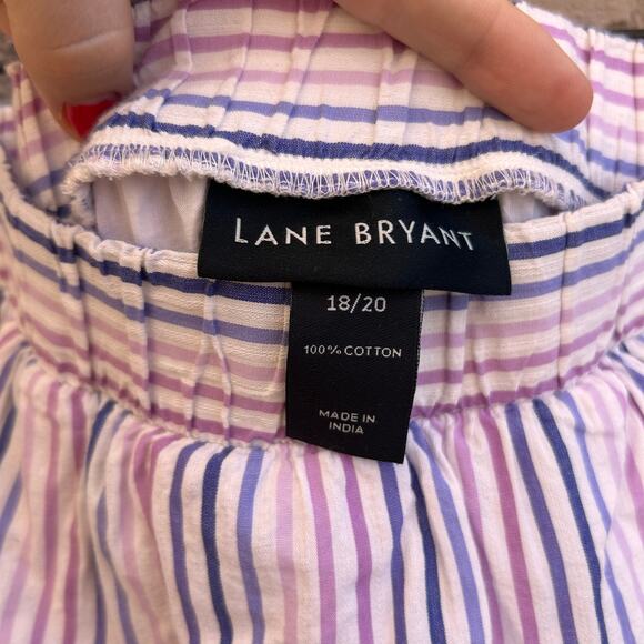 Lane Bryant Striped Cotton Tiered Skirt Pastel Colors Size 18/20 - Picture 3 of 3
